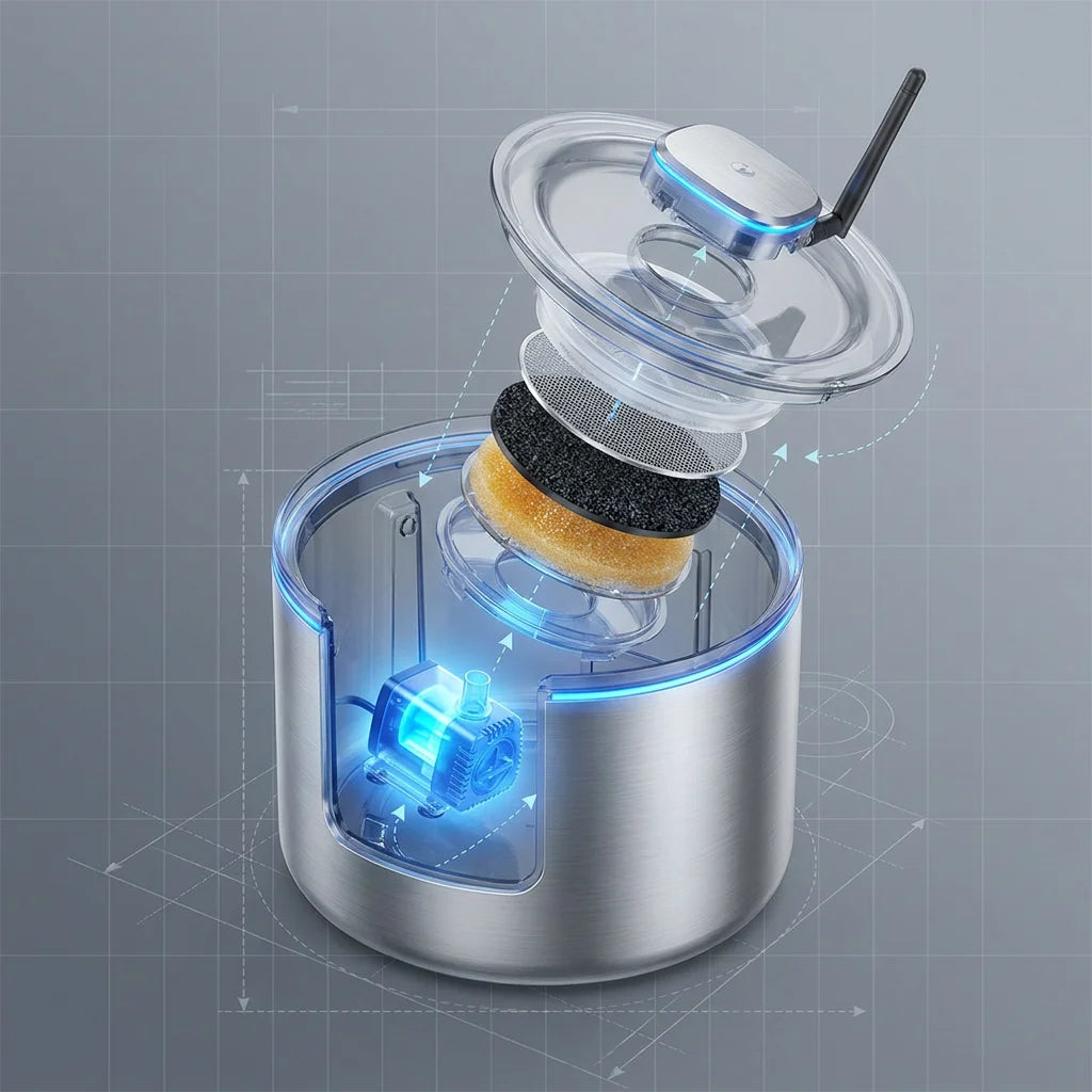 Smart Wi-Fi Fountain Internal Tech Detail