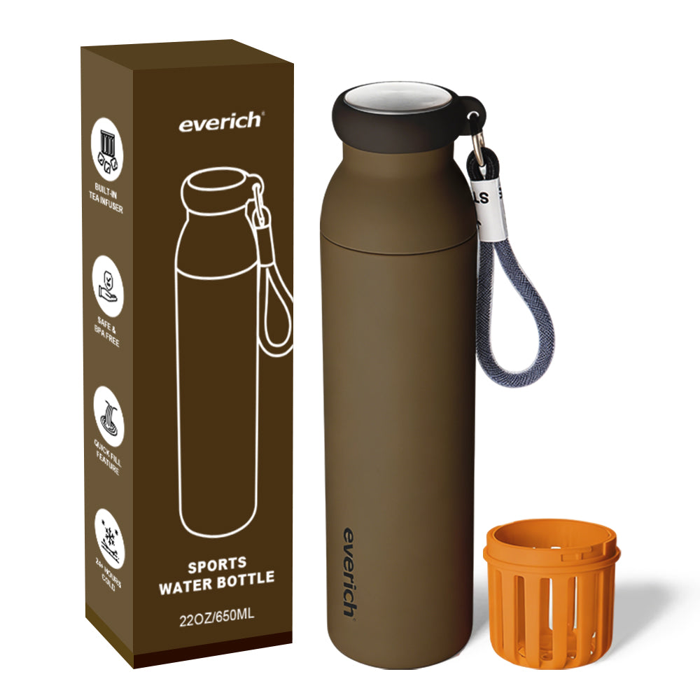 10oz Premium Stainless Steel Portable Dog Water Bottle - Insulated Travel Dispenser with Built-in Silicone Bowl