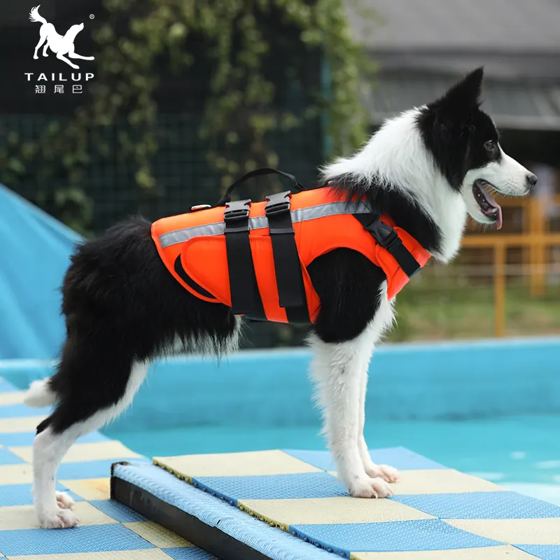 Reflective Dog Life Jacket - High Buoyancy Safety Vest with Rescue Handle, Adjustable Swimming Coat for Dogs