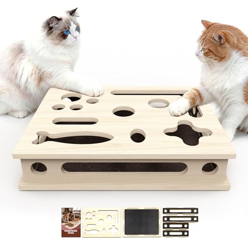 Pet Haven Kratz- & Nagelpflege-Puzzlebox aus Holz für Katzen