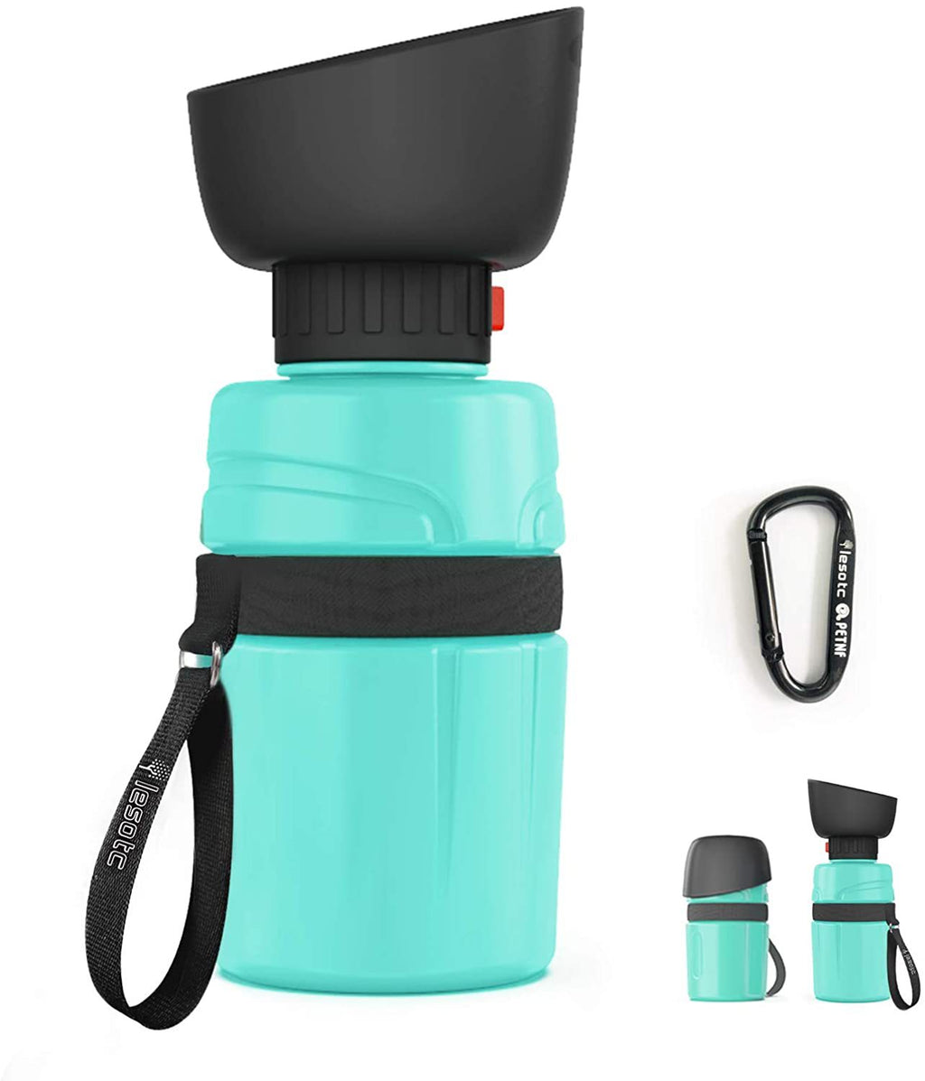 77oz/2.2L extra große tragbare Hundewasserflasche – auslaufsicherer Reisespender mit ausziehbarem Napf für Camping & Wandern