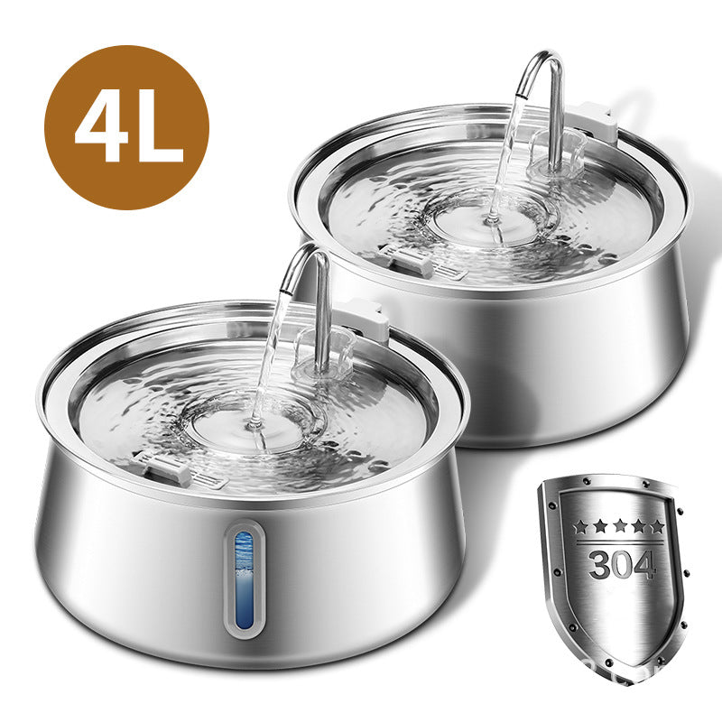 Pet Haven™ Premium 4L Stainless Steel Pet Water Fountain - Ultra Quiet