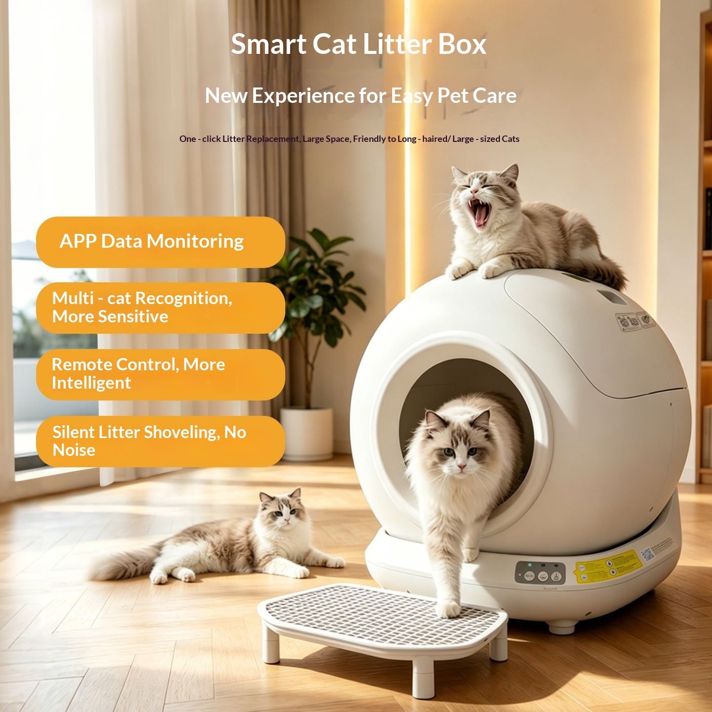 Smarter Katzenstreu-Deodorant – Natürlicher Geruchsentferner für selbstreinigende Katzentoiletten (2er-Pack)