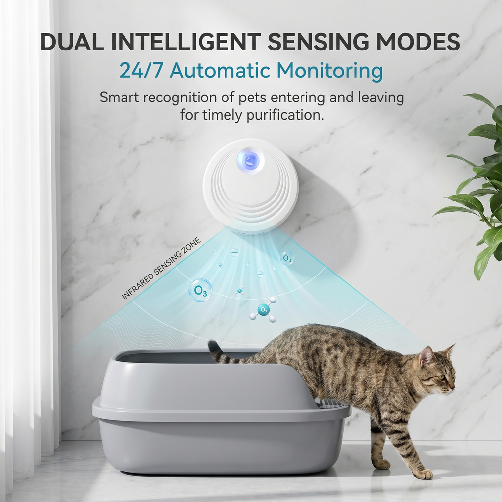 Désodorisant Intelligent pour Litière de Chat - Éliminateur d'Odeurs Naturel pour Litières Autonettoyantes (Lot de 2)