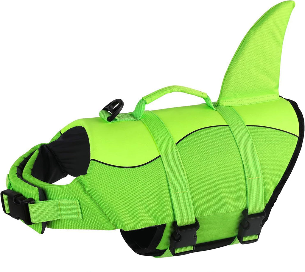 Reflektierende Hunde-Schwimmweste – Auftriebsstarke Sicherheitsweste mit Rettungsgriff, Verstellbare Schwimmweste für Hunde